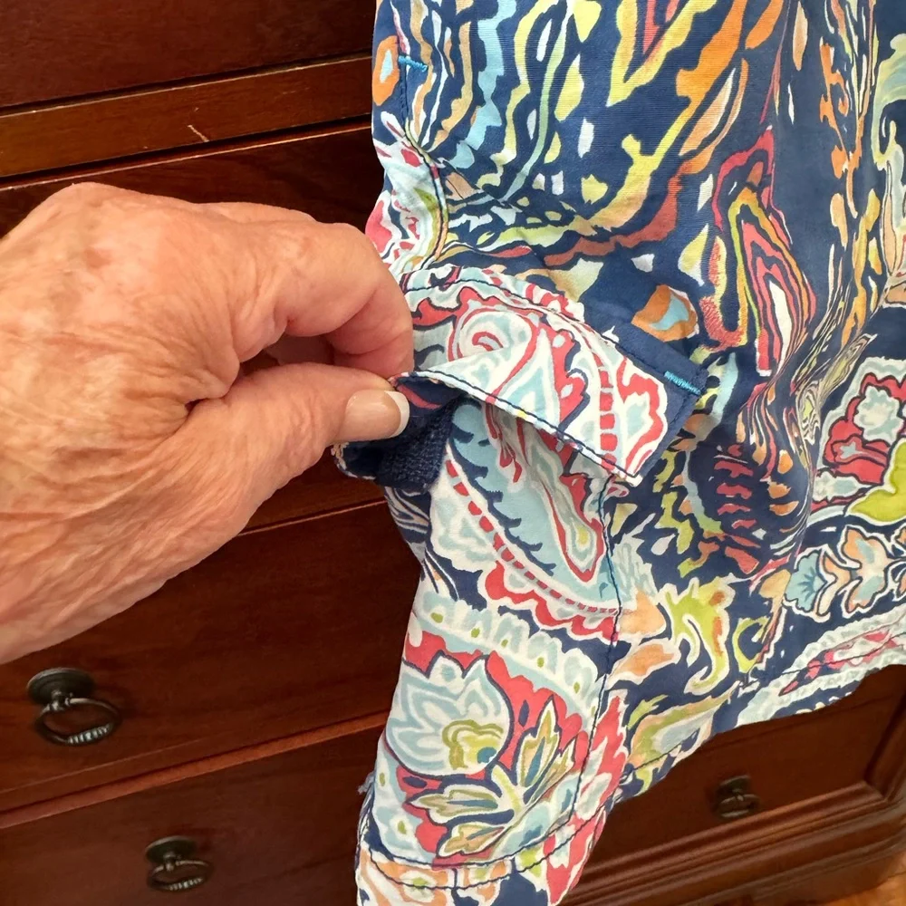 Men's Navy Paisley Swim Trunks - Multicolor